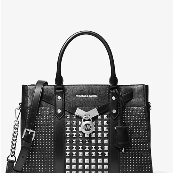 Michael Kors Black Studded Tote - Picture 1 of 6
